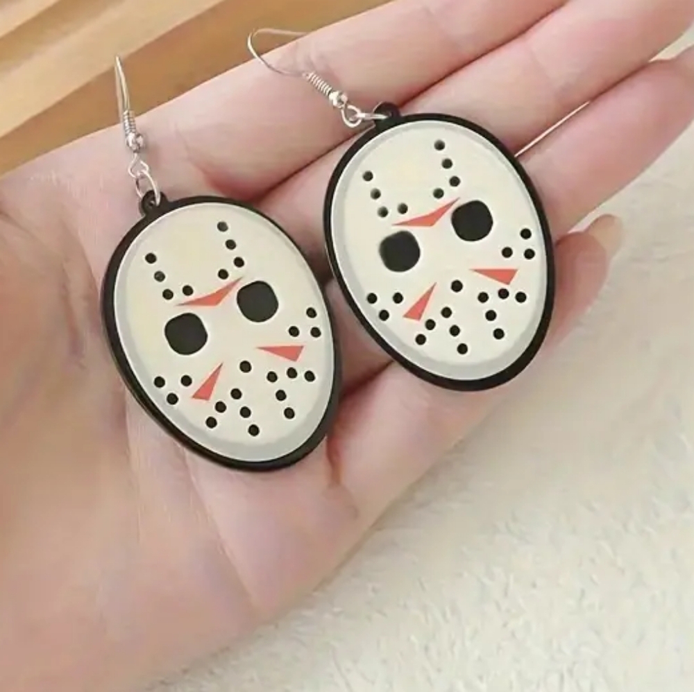 Fri The 13th Mask Earrings (NWT)